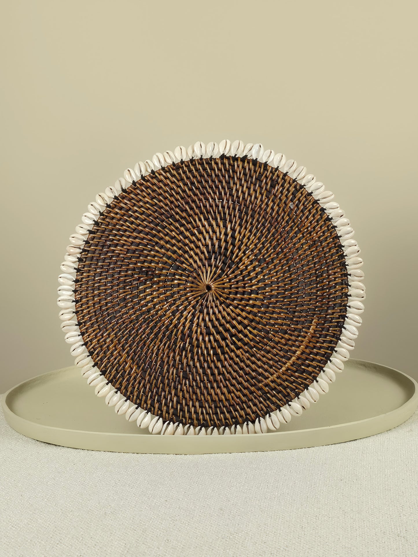 Rotan- en Schelpen Placemat Rond - Logan