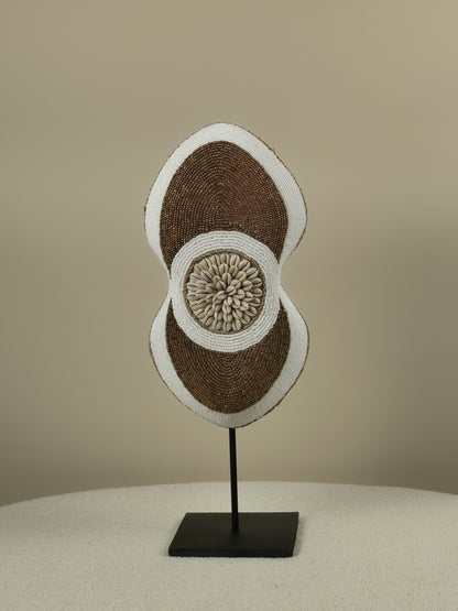 Kralen- en Schelpen Decoratie Ovaal op Standaard - Goud