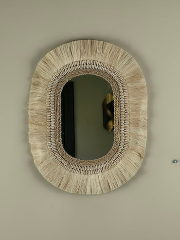 Raffia Wandspiegel Ovaal - Juan