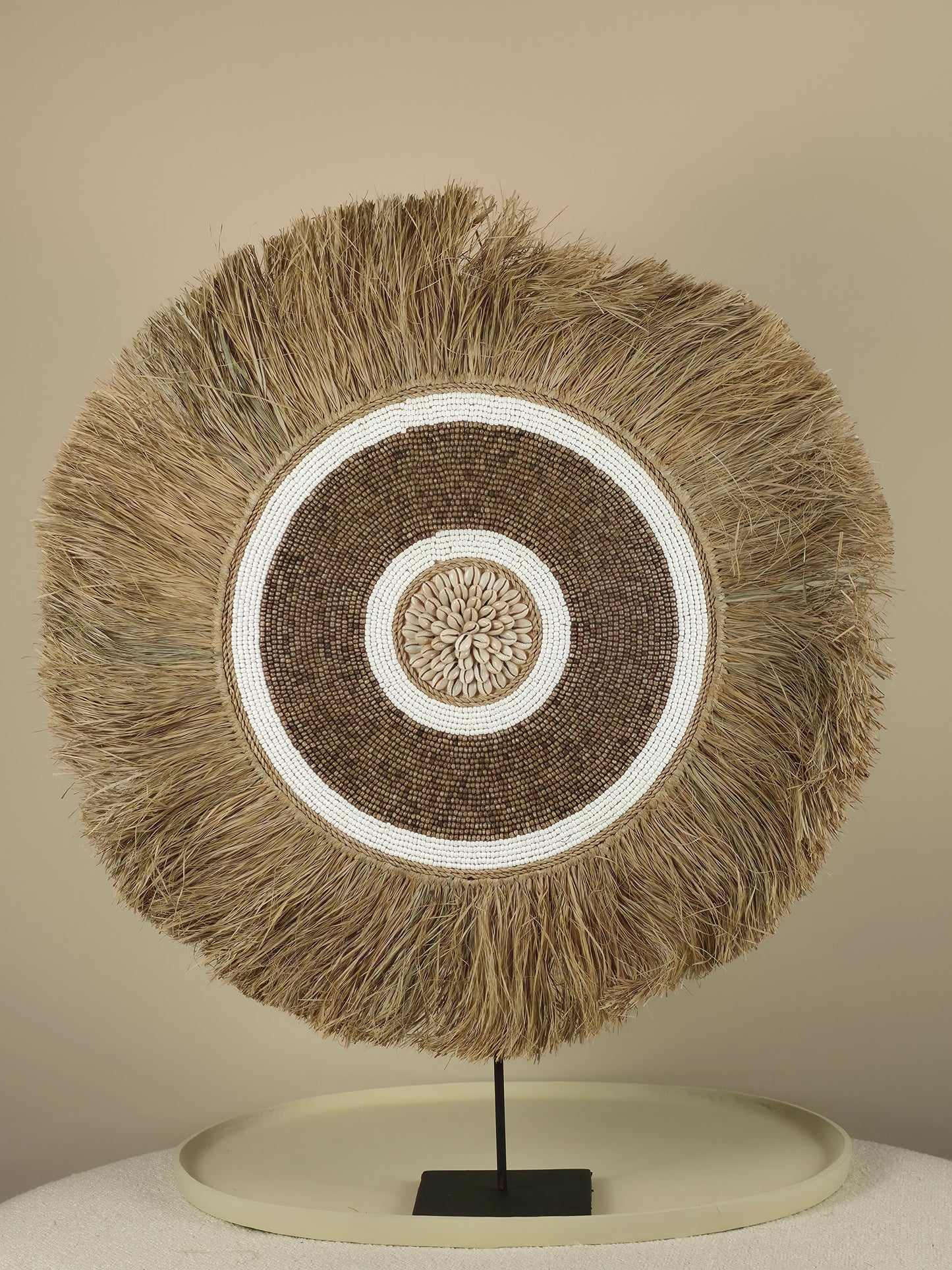 Raffia-en Kralen Decoratie op Standaard - Blake