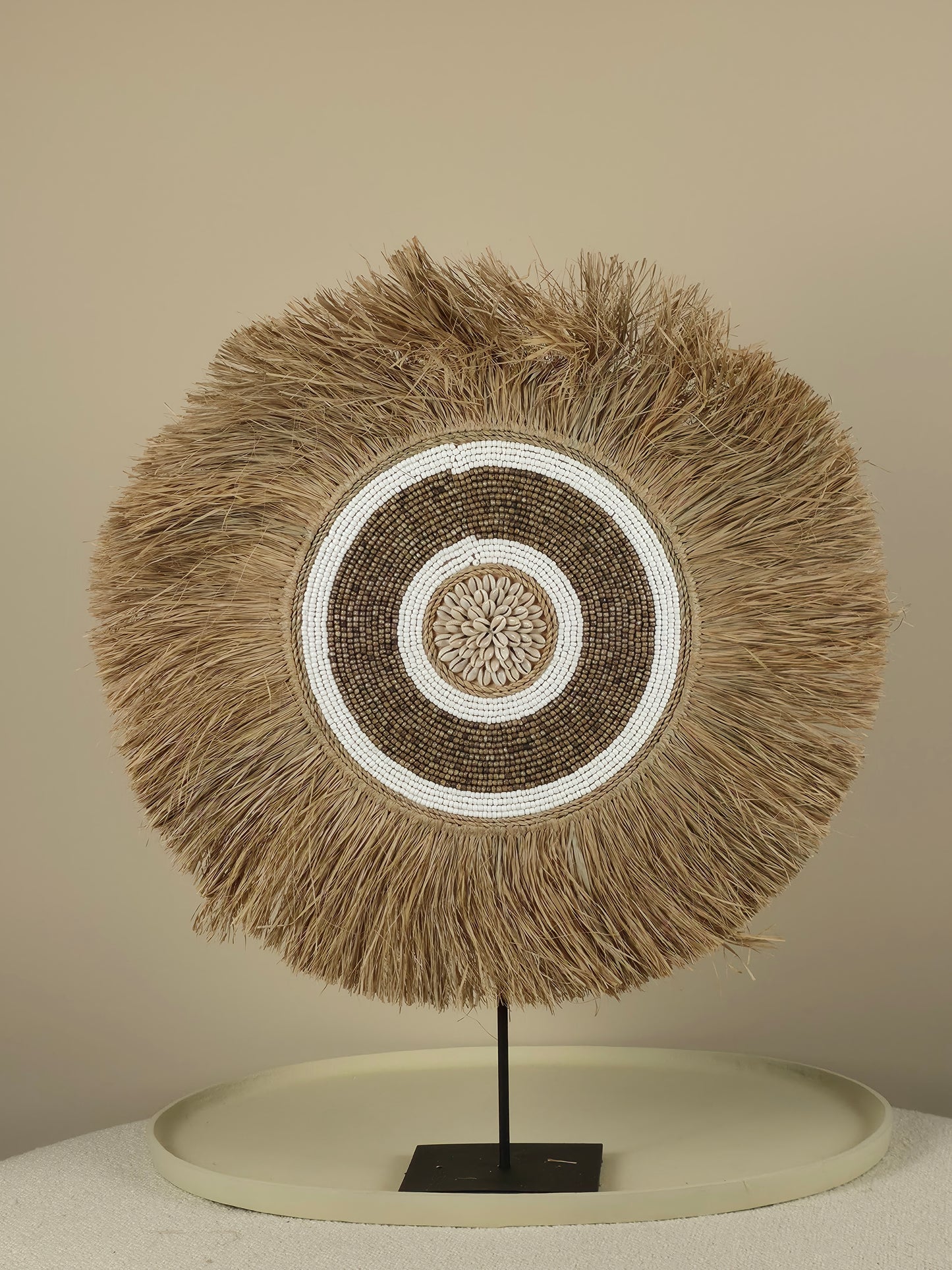 Raffia-en Kralen Decoratie op Standaard - Blake