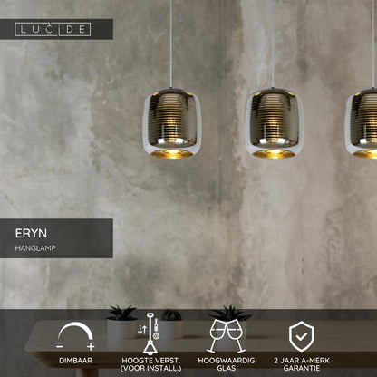 Lucide ERYN - Hanglamp - 3xE27 - Chroom